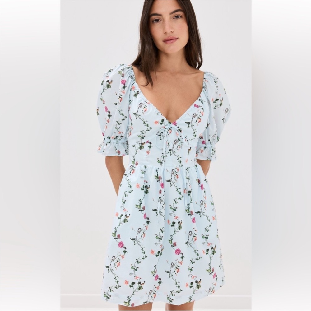 Hill House Home The Ophelia Mini Dress in Pond Floral - Size XS